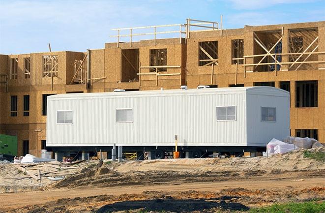 rental office trailers at a construction site in Wickett